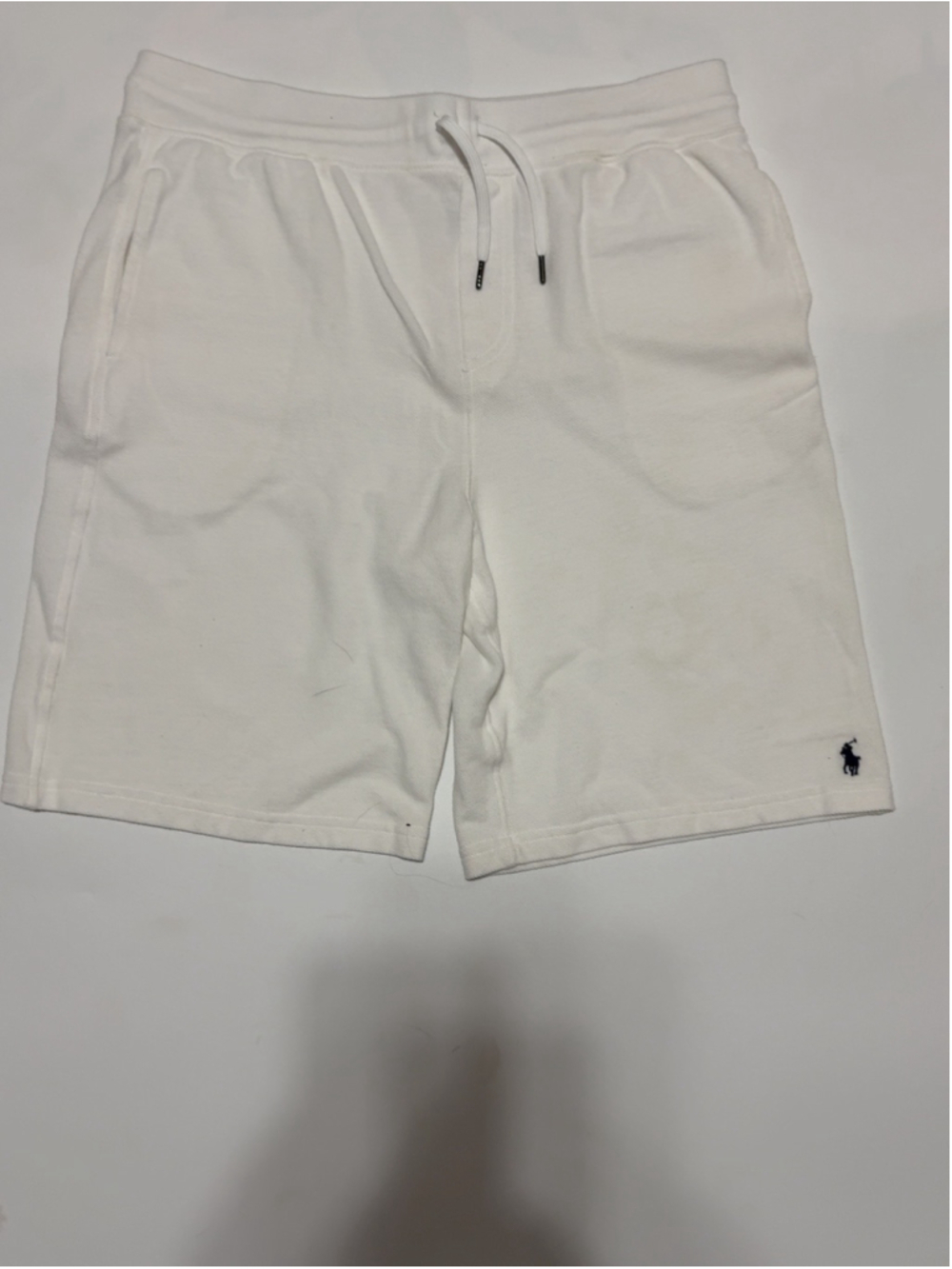 Polo Ralph Lauren Boys White Mesh Knit Shorts XL 18-20 Drawstring Pony